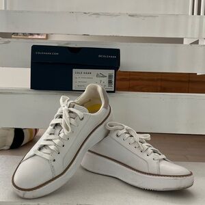 Cole Haan white leather sneakers